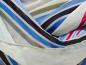 Mobile Preview: Cremeweißer Chiffonloop mit blauen, schwarzen und pinken Streifen