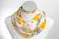 Preview: Weißer Schal mit großen gelben Blumen