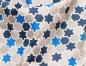 Preview: Dreieckstuch für Kinder Baumwolle Grau Blau Sterne