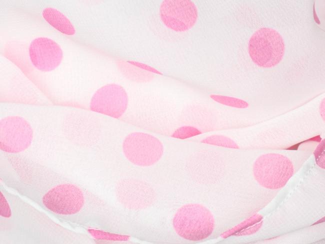 Leichter Schal in Weiß mit rosa Punkten