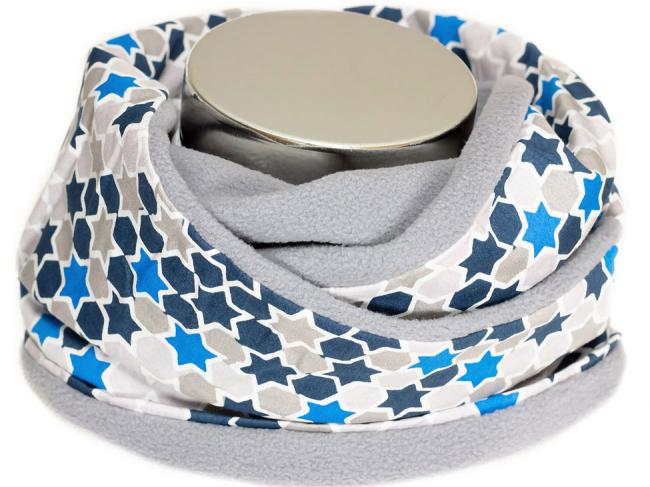 Loop-Schal für Kinder Winter Fleece Grau Sterne