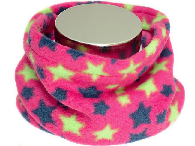 Schlupfschal aus Fleece in Pink mit Sternen