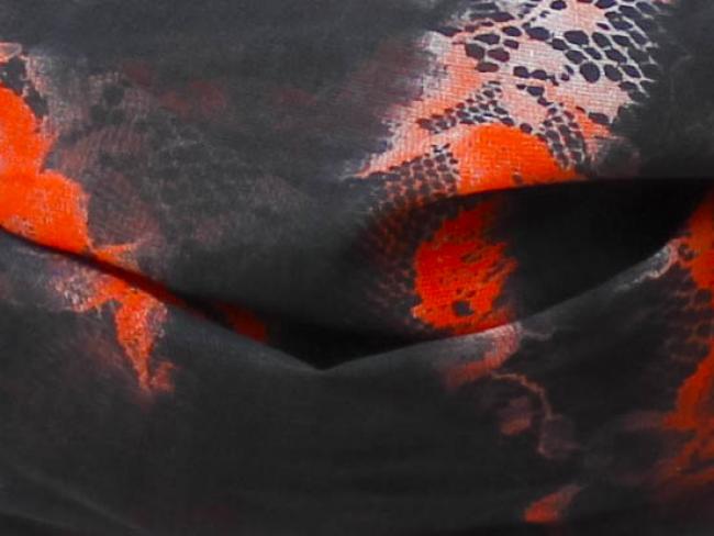 Schwarzer Schal mit Orange
