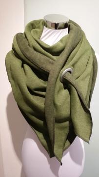 XXL-Schal aus Wintersweat in Grün Uni
